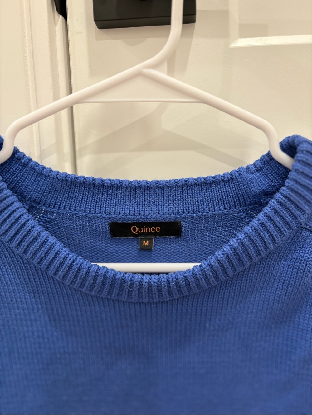 Quince 100% Cotton Sweater Tee in Sapphire Blue Size Medium - Picture 3 of 9